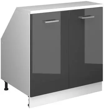 VICCO Rion Dachschrägenschrank 2 Türen anthrazit Hochglanz/weiß, 80x81,6cm (60396)