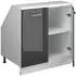 VICCO Rion Dachschrägenschrank 2 Türen anthrazit Hochglanz/weiß, 80x81,6cm (60396)