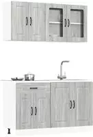 vidaXL 4-tlg. K&uuml;chenschrank-Set Kalmar Grau Sonoma Holzwerkstoff