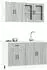 vidaXL Kalmar Küchenschrank-Set 4-tlg., grau Sonoma, Holzwerkstoff (3314857)