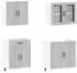 vidaXL Kalmar Küchenschrank-Set 4-tlg., grau Sonoma, Holzwerkstoff (3314857)