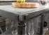 Massivmoebel24 Servierwagen Mango 137x46x82 grau lackiert HEAVY INDUSTRY #124