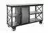 Massivmoebel24 Servierwagen Mango 137x46x82 grau lackiert HEAVY INDUSTRY #124