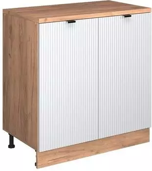 VICCO Rion Erweiterungsschrank wei&szlig; Riffel/Goldkraft Eiche 80x46cm 2 T&uuml;ren (60869)