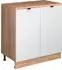 VICCO Rion Erweiterungsschrank weiß Riffel/Goldkraft Eiche 80x46cm 2 Türen (60869)