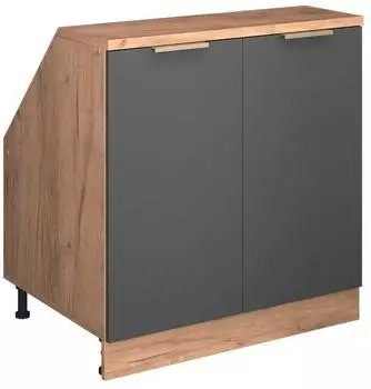 VICCO Rion Dachschr&auml;genschrank 2 T&uuml;ren anthrazit-gold 80x83,8x60cm (60197)