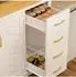 OKWISH Buffetschrank mit LED-Lichtleiste und Getränkehalter, weiß, 105,5x40x180cm