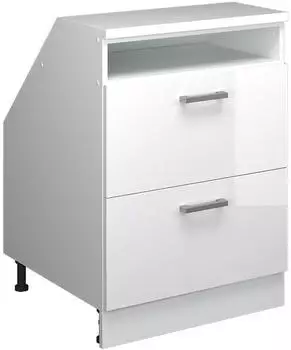 VICCO Rion Dachschr&auml;genschrank wei&szlig; Hochglanz, 2 Schubladen, 60x81,6cm (59959)
