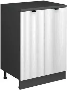 VICCO Rion Erweiterungsschrank 2 T&uuml;ren, wei&szlig; Riffel/Anthrazit, 60x83,8x46cm (60809)