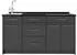 VICCO Fame-Line Küchenblock 150cm ohne Arbeitsplatte, anthrazit hochglanz (65378)