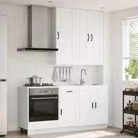 vidaXL K&uuml;cheneinheit PORTO 5 stk. Wei&szlig; Holzwerkstoff