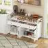 Stilvora Sideboard Landhausstil, 3 Schubladen, 2 Türen, MDF, 140×35×95cm (KABIHKQK7D72X)