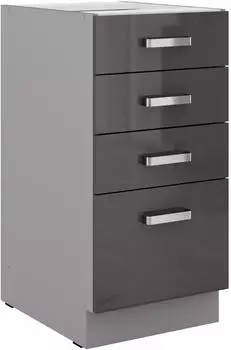 K&uuml;chenpreis-Bombe Grey Bianca K&uuml;chen-Unterschrank 40cm hochglanz grau