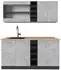 VICCO R-Line Küchenzeile beton/anthrazit, 160cm, ohne Arbeitsplatte (53592)