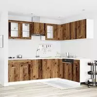 vidaXL 11-tlg. K&uuml;chenschrank-Set Lyon Altholz-Optik Holzwerkstoff