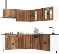 vidaXL 11-tlg. K&uuml;chenschrank-Set Porto Altholz-Optik Holzwerkstoff