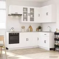 vidaXL K&uuml;cheneinheit LUCCA 8 stk. Wei&szlig; Holzwerkstoff