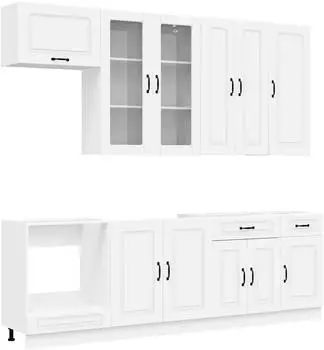 vidaXL Kalmar K&uuml;chenset 8-teilig, wei&szlig;, Holzwerkstoff (3438193)