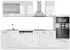 VICCO Fame-Line Küchenzeile 300cm mit Hochschrank, weiß Hochglanz/weiß, AP Marmor (42565)