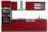 VICCO R-Line Küchenzeile 300cm mit Hochschrank, rot/anthrazit, Eiche (43192)