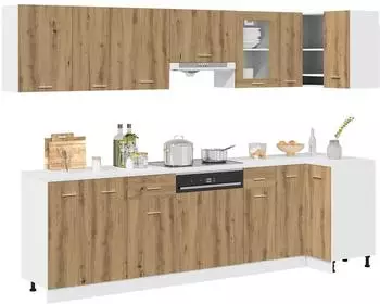 vidaXL Lyon K&uuml;chenschrank-Set 11-tlg. Artisan-Eiche Holzwerkstoff (3328580)