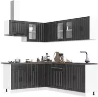 vidaXL 11-tlg. K&uuml;chenschrank-Set Lucca Schwarz Holzwerkstoff