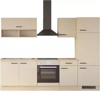 Flex-Well Creso K&uuml;che 270cm, front cashmere matt, korpus provence oak