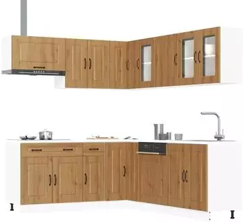 vidaXL K&uuml;chenschrank-Set Kalmar 11-tlg. Artisan-Eiche Holzwerkstoff (3314920)