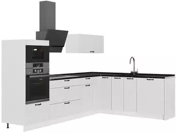 VICCO Fame-Line Eckk&uuml;che Wei&szlig; Landhaus/Wei&szlig;, 287x207cm, AP Anthrazit (63549)