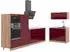 VICCO Fame-Line Küchenzeile bordeaux Hochglanz/Goldkraft Eiche, 380cm, AP Marmor (64106)