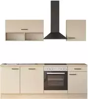 Flex-Well K&uuml;che "Creso, Breite 220 cm" wahlweise mit E-Ger&auml;te und Sp&uuml;le in