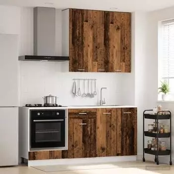 vidaXL Lyon K&uuml;cheneinheit 5-tlg., Altholz, Holzwerkstoff (3438233)
