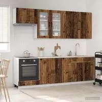 vidaXL K&uuml;cheneinheit PORTO 8 stk. Altholz Holzwerkstoff