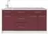 VICCO Fame-Line Küchenblock 150cm bordeaux hochglanz/weiß, MDF-Fronten (43700)