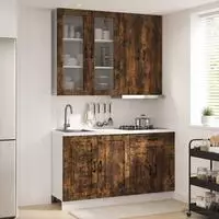 vidaXL K&uuml;cheneinheit KALMAR 4 stk. Ger&auml;ucherte Eiche Holzwerkstoff