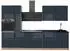 VICCO Fame-Line Küchenzeile 310cm dunkelblau Hochglanz/Goldkraft Eiche (65743)