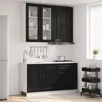 vidaXL K&uuml;cheneinheit KALMAR 4 stk. Schwarz Holzwerkstoff