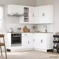 vidaXL K&uuml;cheneinheit LUCCA 8 stk. Wei&szlig; Holzwerkstoff