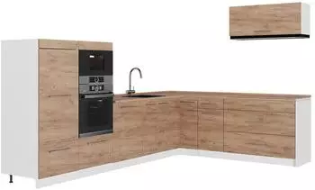 VICCO Fame-Line Eckk&uuml;che Goldkraft Eiche/Wei&szlig;, 327x227cm (62955)