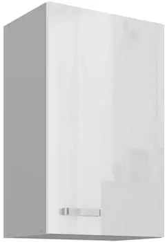 K&uuml;chenpreis-Bombe Bianca H&auml;ngeschrank 45cm, wei&szlig; hochglanz + grau