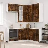 vidaXL K&uuml;cheneinheit LUCCA 8 stk. Ger&auml;ucherte Eiche Holzwerkstoff