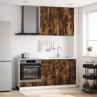 vidaXL K&uuml;cheneinheit LUCCA 5 stk. Ger&auml;ucherte Eiche Holzwerkstoff