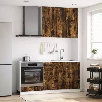 vidaXL Lucca K&uuml;cheneinheit 5-tlg., ger&auml;ucherte Eiche Holzwerkstoff (3438260)