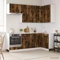 vidaXL K&uuml;cheneinheit LYON 8 stk. Ger&auml;ucherte Eiche Holzwerkstoff