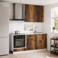 vidaXL K&uuml;cheneinheit PORTO 5 stk. Altholz Holzwerkstoff