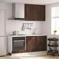 vidaXL K&uuml;cheneinheit LUCCA 5 stk. Brauneiche Holzwerkstoff