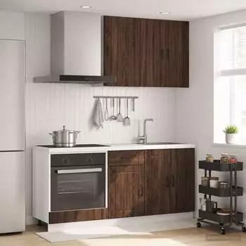 vidaXL Lucca K&uuml;cheneinheit 5-tlg., Brauneiche Holzwerkstoff (3438262)