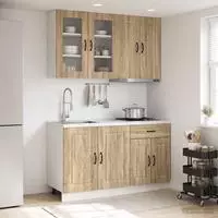 vidaXL K&uuml;cheneinheit KALMAR 4 stk. Sonoma-Eiche Holzwerkstoff