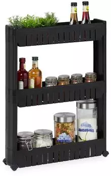 Relaxdays Nischenwagen 71x12,5x54 cm schwarz