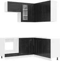 vidaXL K&uuml;cheneinheit KALMAR 8 stk. Schwarz Holzwerkstoff